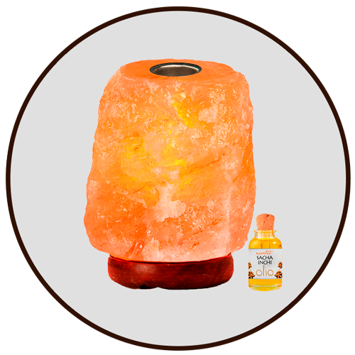 Pack Lámpara de Sal del Himalaya con Difusor + Esencia