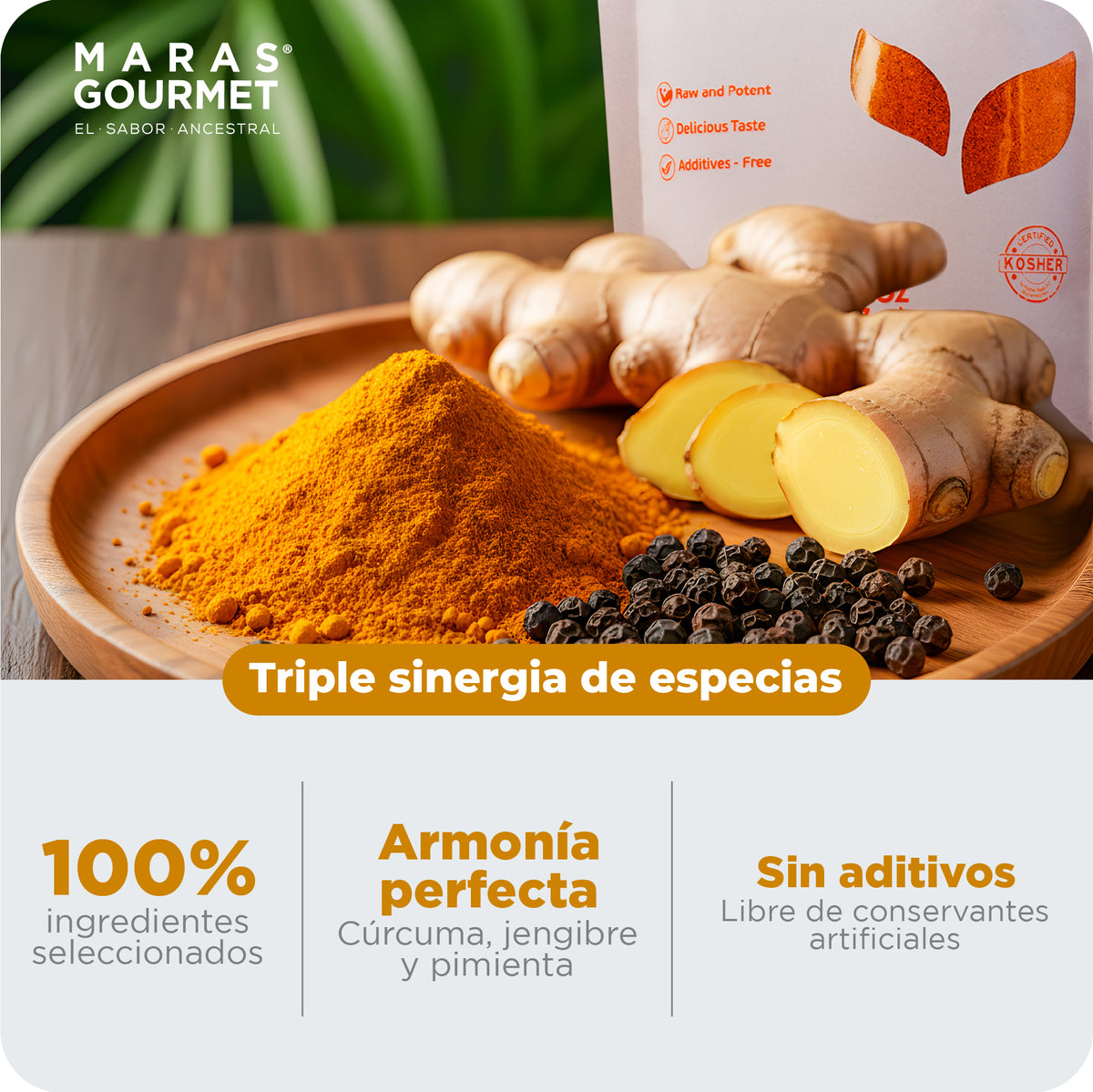 Cúrcuma con Jengibre y Pimienta Negra-Bolsa x 227 g