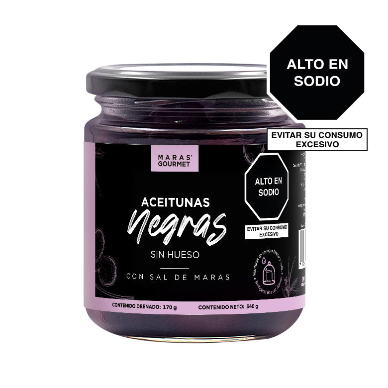 Aceitunas Negras Deshuesadas con Sal de Maras